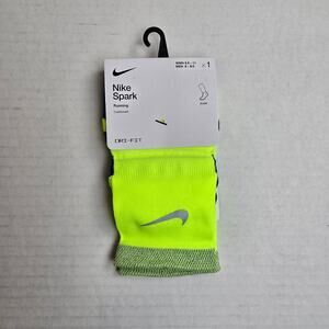 Nike Spark Running Ankle Socks Size W9.5-11/M8-9.5 Volt Cushioned Dri-Fit
